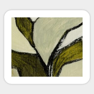 Abstract Oil Painting Olive Green 2c49 Sticker